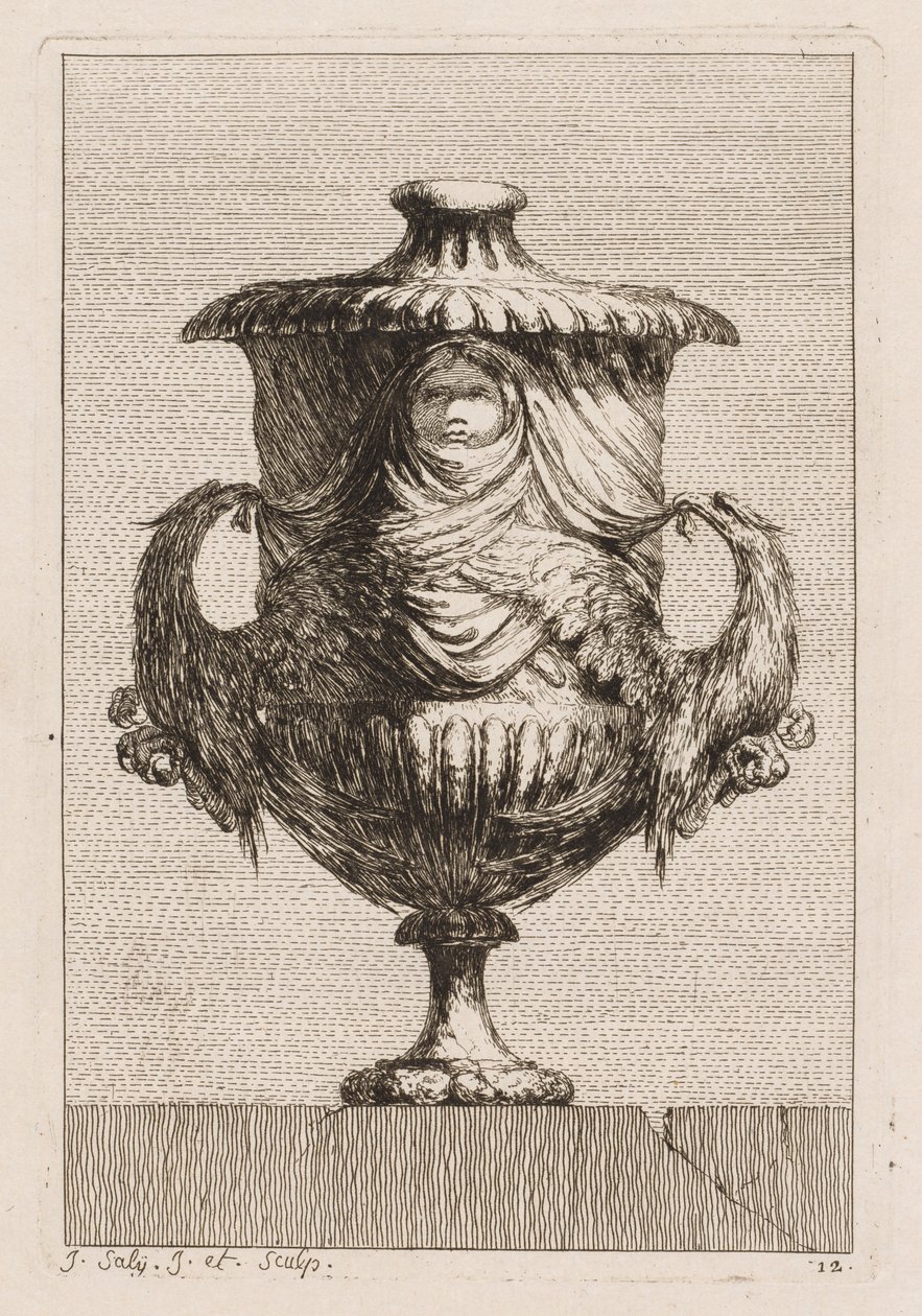 Suite van vazen: Plaat 12, 1746 door Jacques Francois Joseph Saly