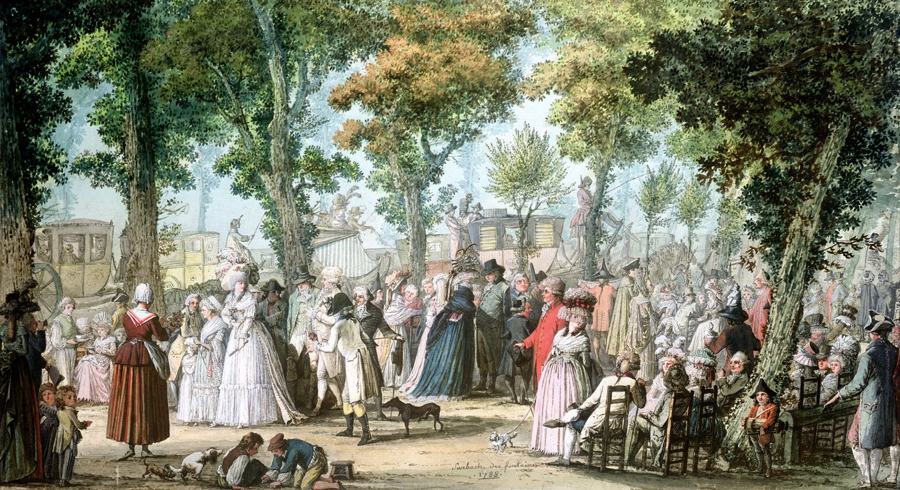 Promenade en Boulevard du Temple, 1788 door Jacques Francois Joseph Swebach