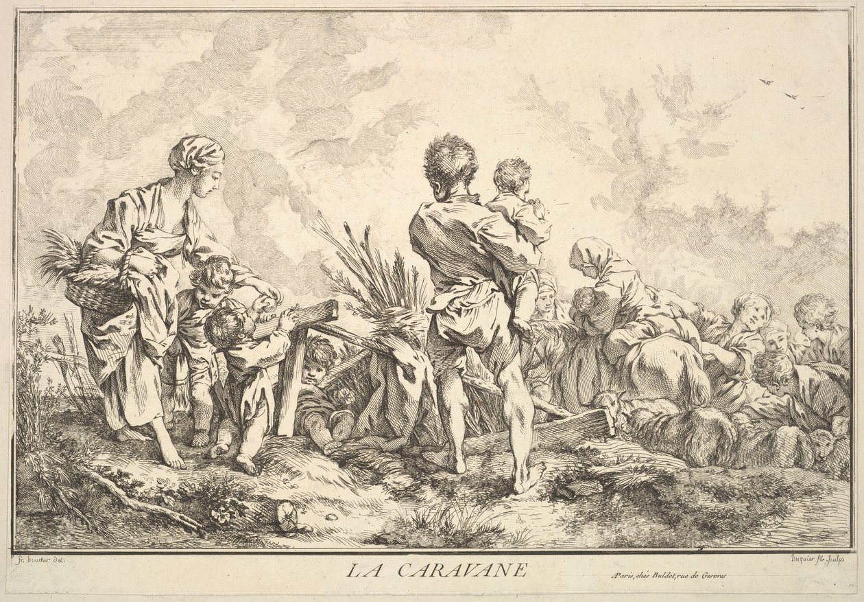 De karavaan door Jacques Gabriel Huquier