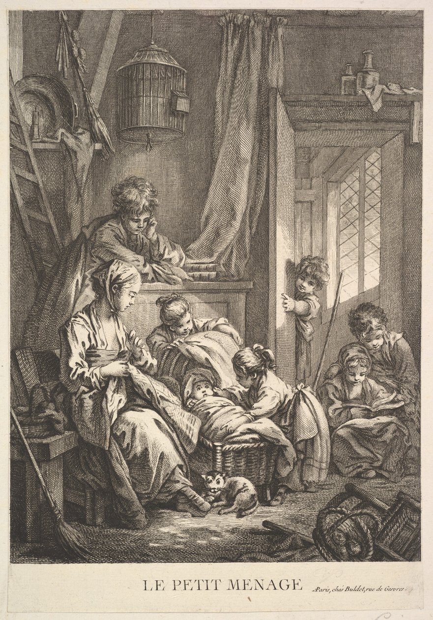 Het kleine huishouden door Jacques Gabriel Huquier