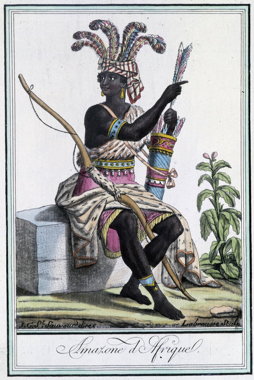 Amazone van Afrika - in "Encyclopedia of Travels" door Grasset St Sauveur, ed. 1796 door Jacques Grasset de Saint Sauveur