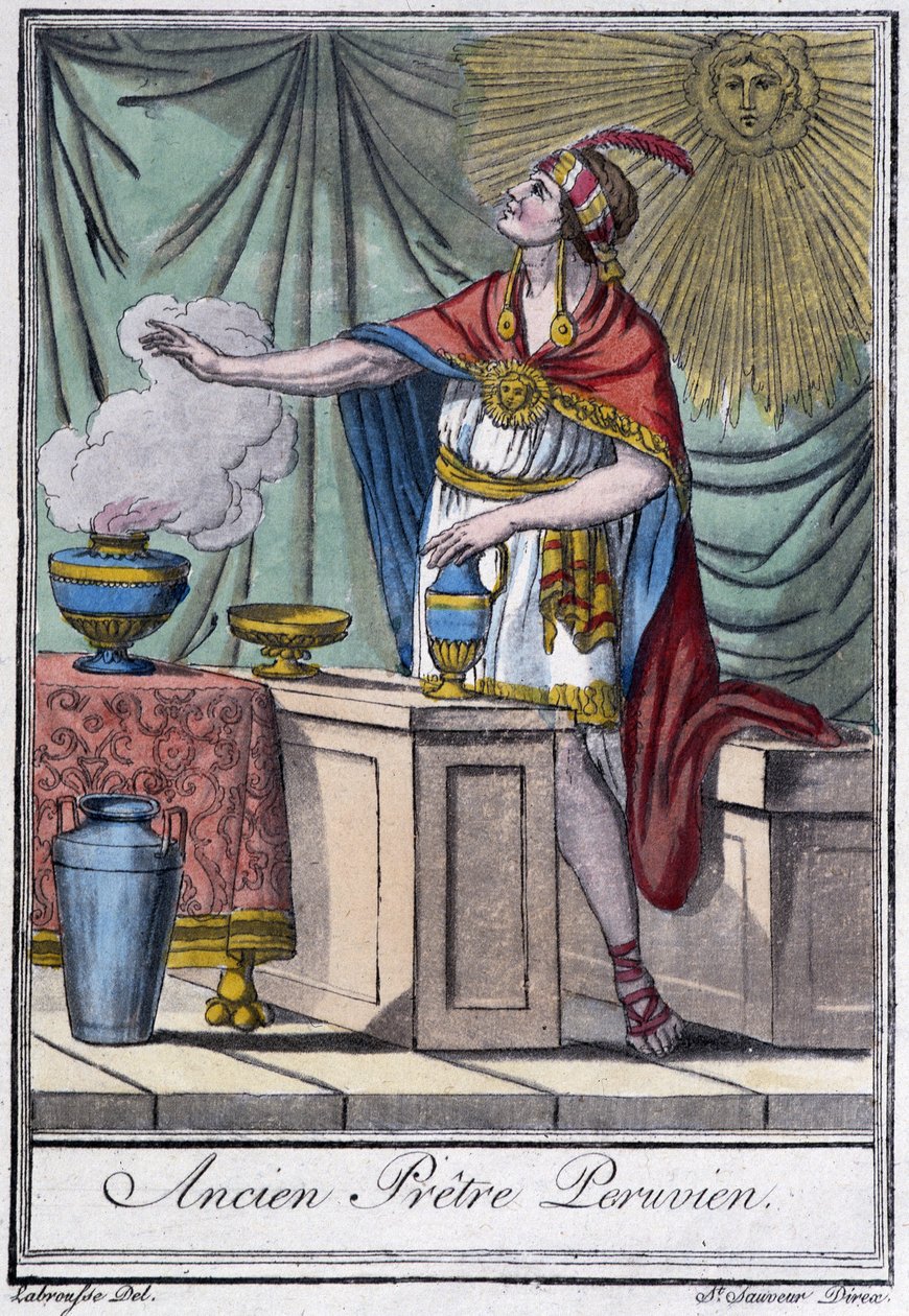 Voormalige Peruaanse priester (inca) - in "Encyclopedie van Reizen" door J. Grasset-Saint-Sauveur, Parijs door Jacques Grasset de Saint Sauveur