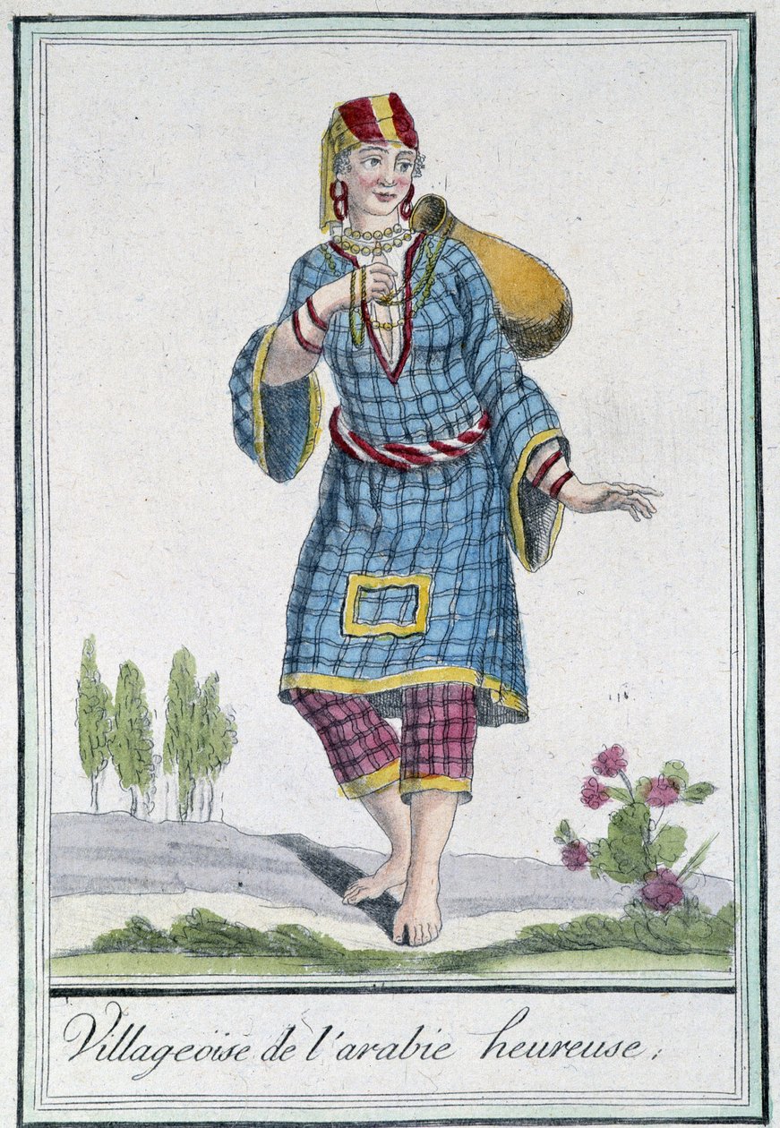 Gelukkig Arabisch dorp - in "Encyclopedie van Reizen" door Grasset St Sauveur, ed. 1796 door Jacques Grasset de Saint Sauveur