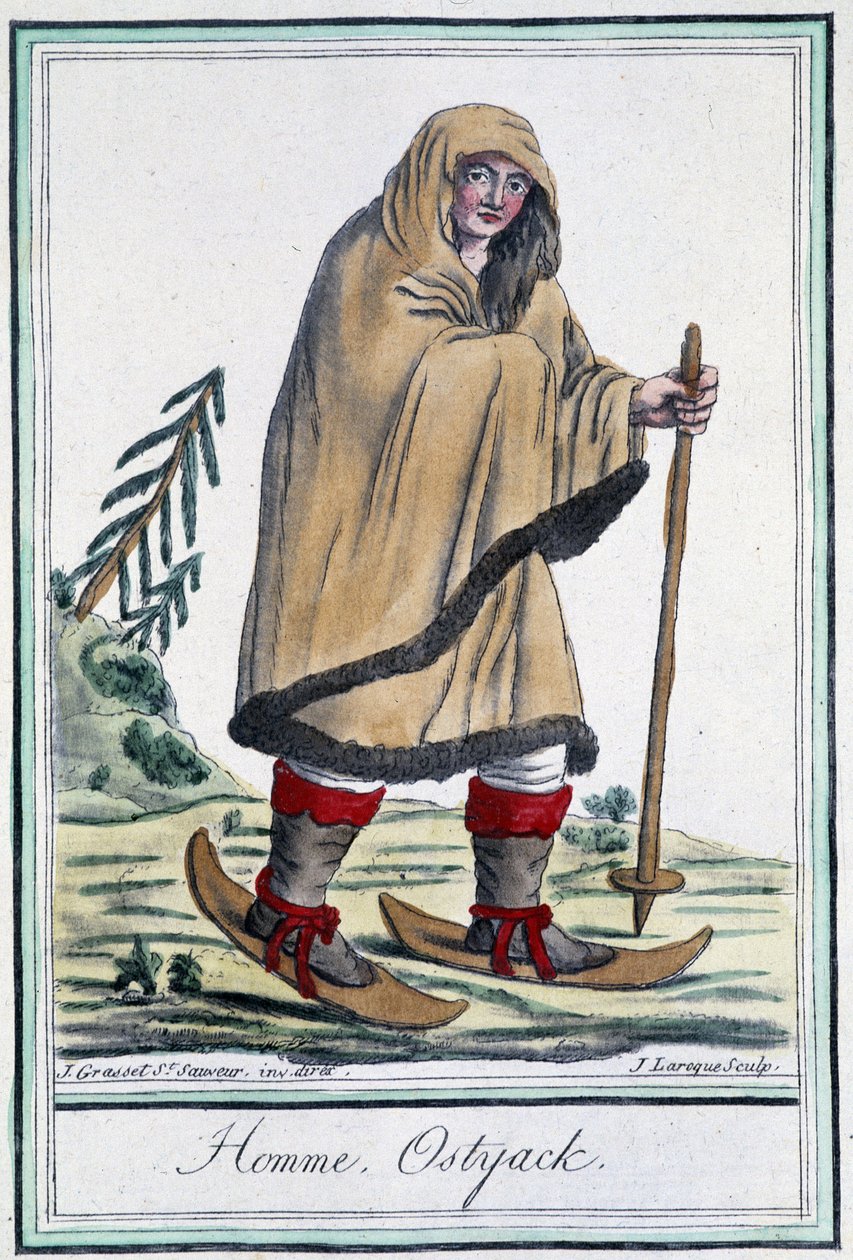 Homme ostyack op ski
