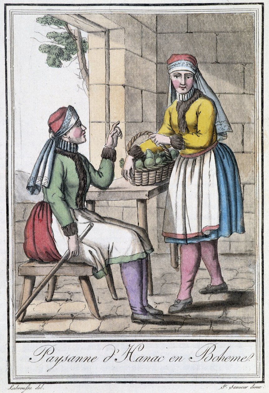 Boerin van Hanac, in Bohemen (Tsjechoslowakije) - in "Encyclopedie van Reizen" door Grasset St Sauveur, Parijs door Jacques Grasset de Saint Sauveur