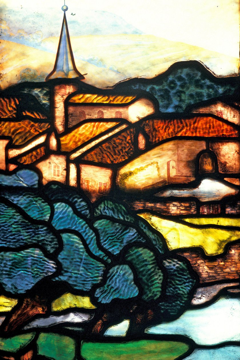 Nancy (departement 54), Art Nouveau, Kamer van Koophandel en Industrie, Glas-in-loodramen door Jacques Gruber (1870-1936) door Jacques Gruber