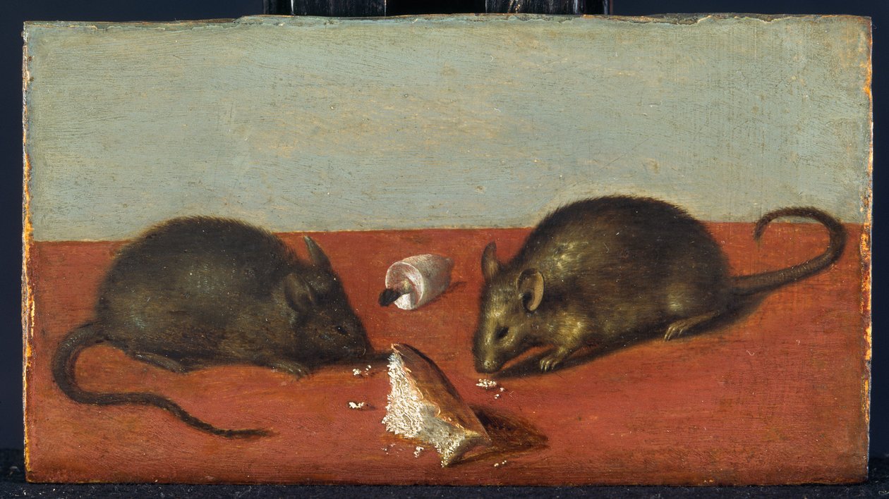 Muizen, ca 1600 (olieverf op eikenhout) door Jacques II de Gheyn
