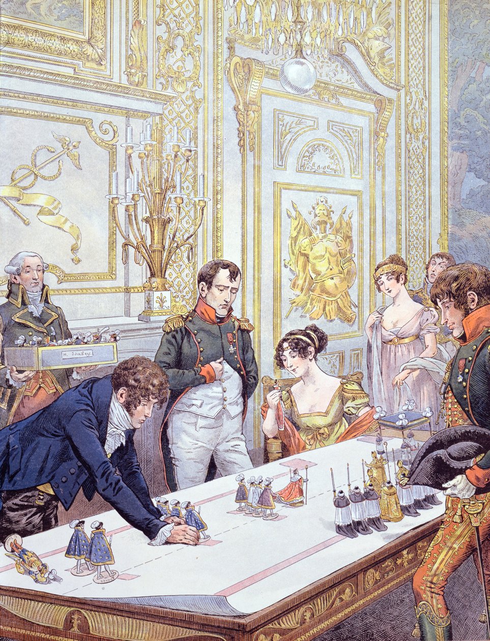 Napoleon (1769-1821) en zijn vrouw Josephine (1763-1814) Bereiden de Kroning Voor, illustratie uit 