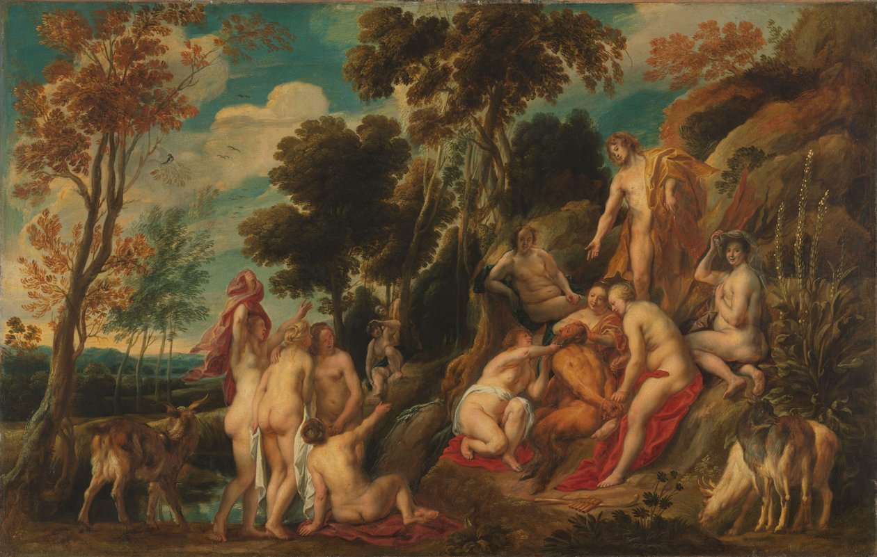 Pan gestraft door nimfen door Jacques Jordaens