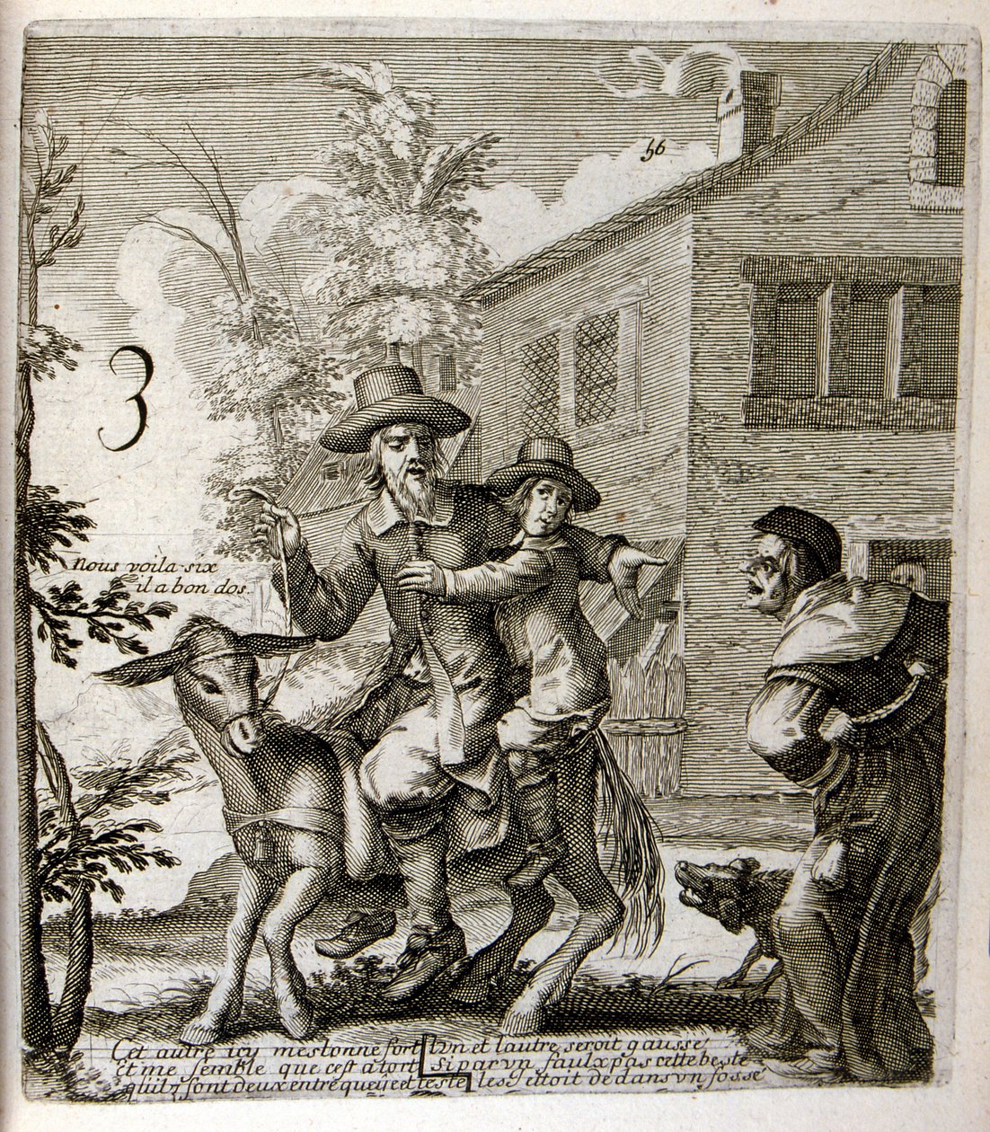 Illustratie van fabels door Jean de La Fontaine (gravure door Jacques Lagniet