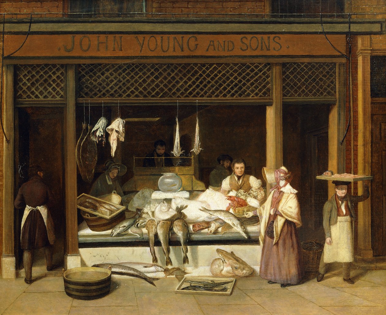 John Young en Zonen, de Viskopers door Jacques Laurent Agasse