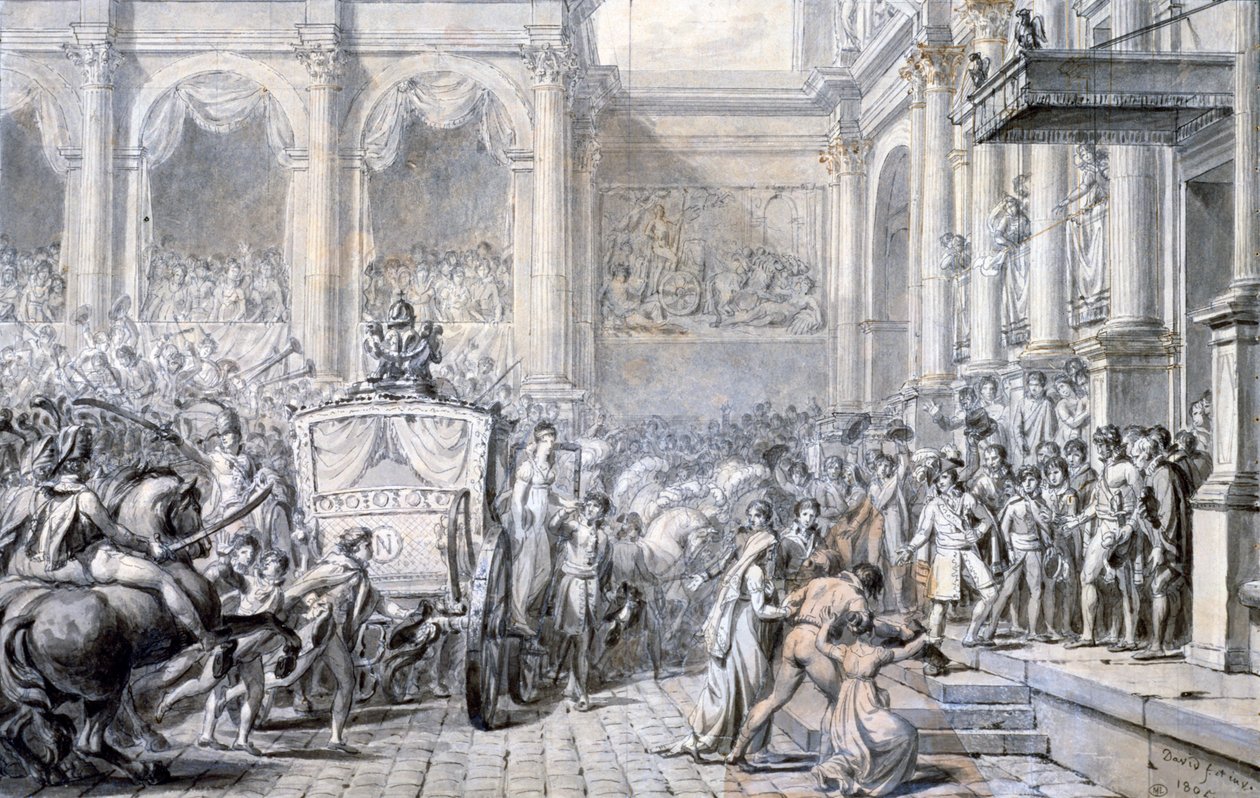 Aankomst bij het stadhuis door Jacques Louis David