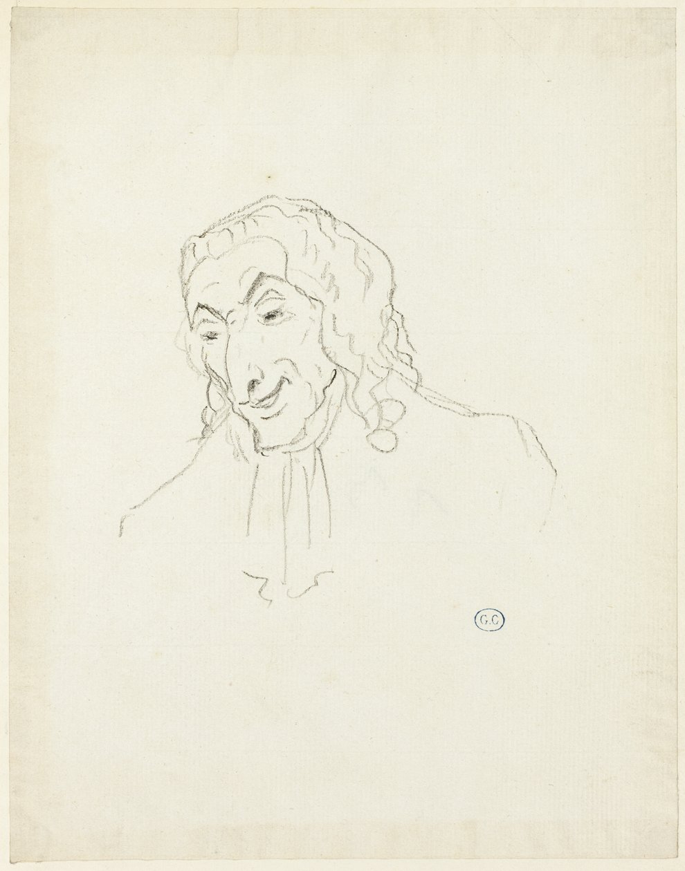 Borstbeeld van een Man met een Jabots door Jacques Louis David