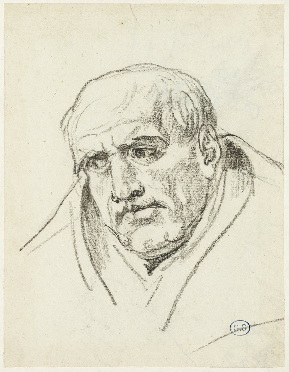 Buste van een oudere man door Jacques Louis David