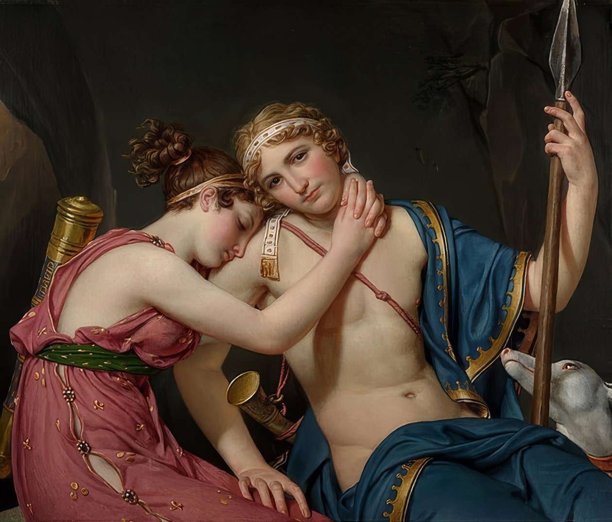 Het afscheid van Telemachus van Eucharis door Jacques Louis David