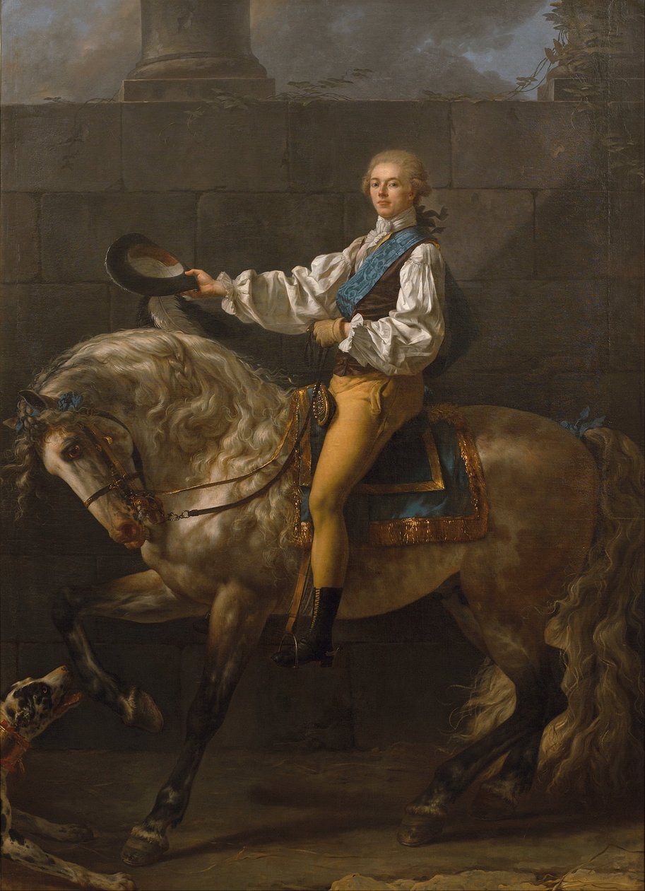 Ruiterportret van Stanisław Kostka Potocki door Jacques Louis David