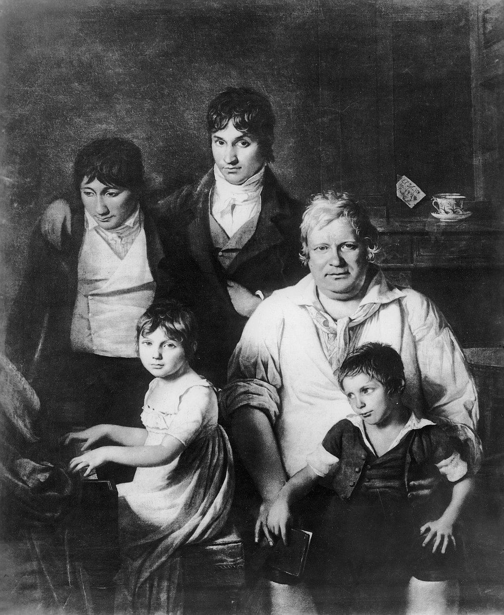 Familieportret, voorheen bekend als Michel Gerard (1737-1815) lid van de Conventie, met zijn familie, eind 18e eeuw door Jacques Louis David