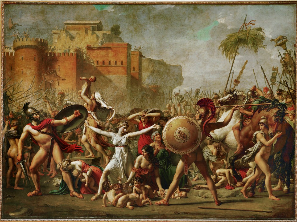 Les Sabines - De Sabijnse vrouwen die de strijd staakten ... door Jacques Louis David