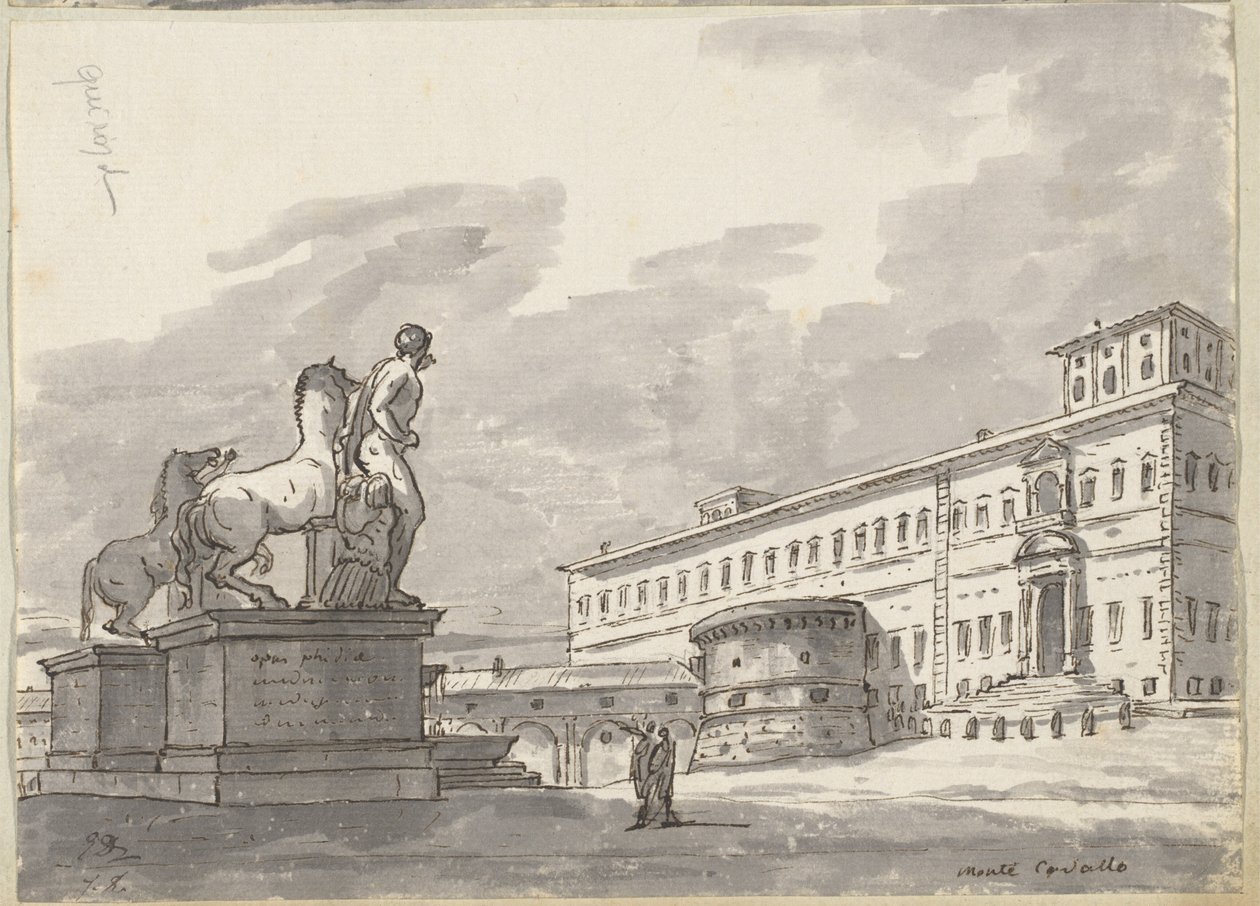 Monte Cavallo, met de paardentemmers door Jacques Louis David