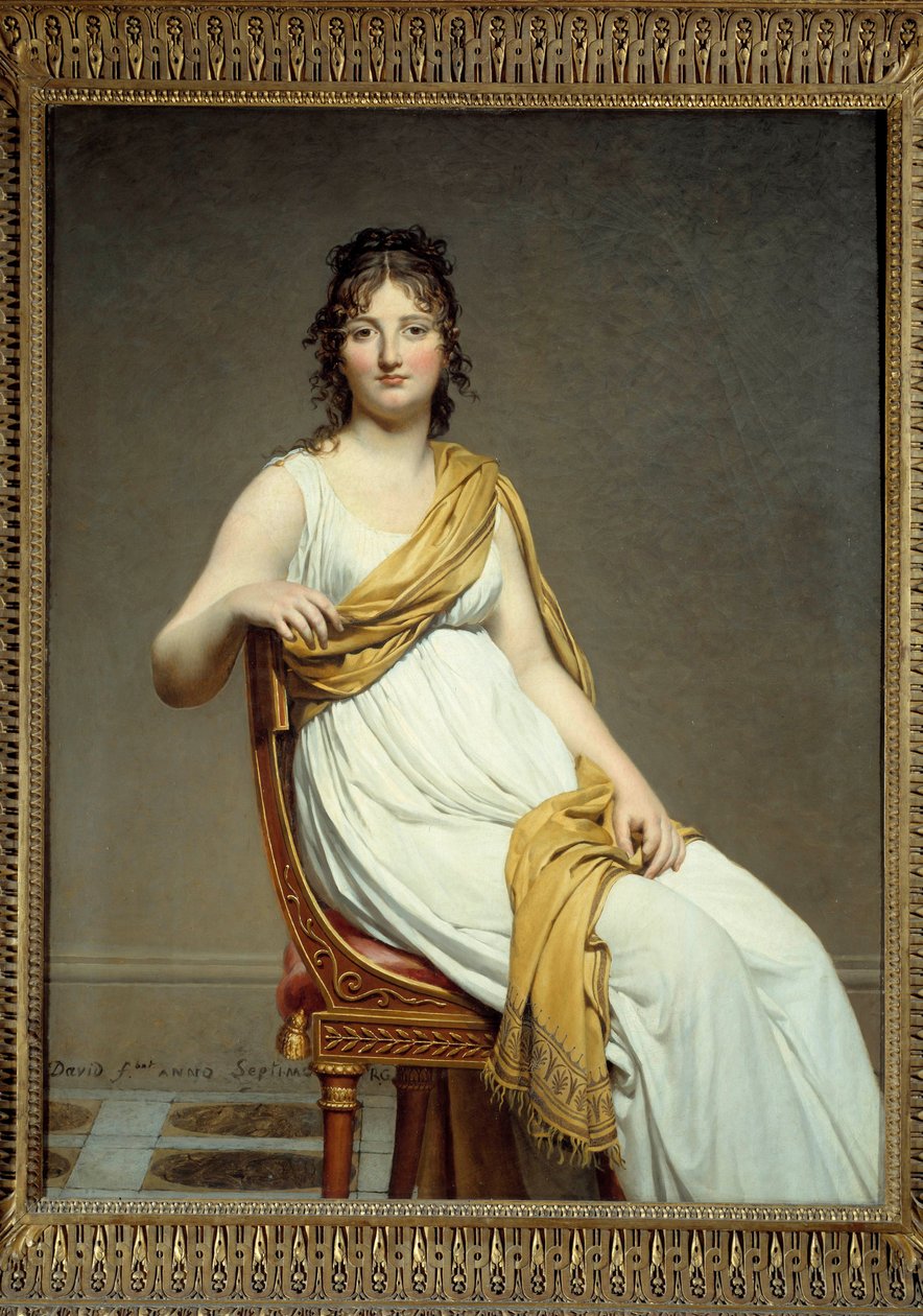 Portret van Madame Raymond Verninac (1780-1827), zus van Eugène Delacroix. Schilderij door Jacques Louis David (1748-1825) 1799. Musee du Louvre, Parijs door Jacques Louis David
