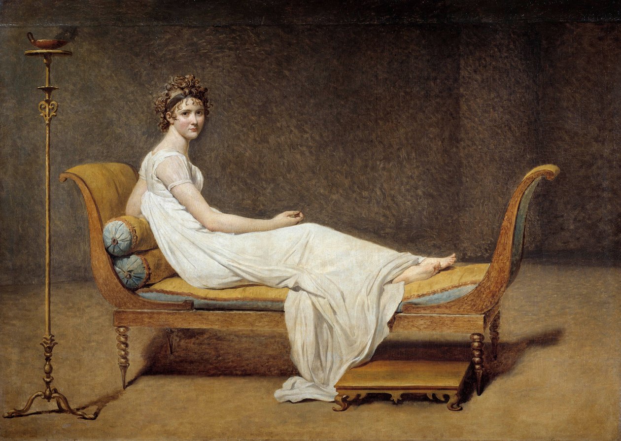 Portret van Madame Récamier, Jeanne Françoise genaamd Juliette door Jacques Louis David