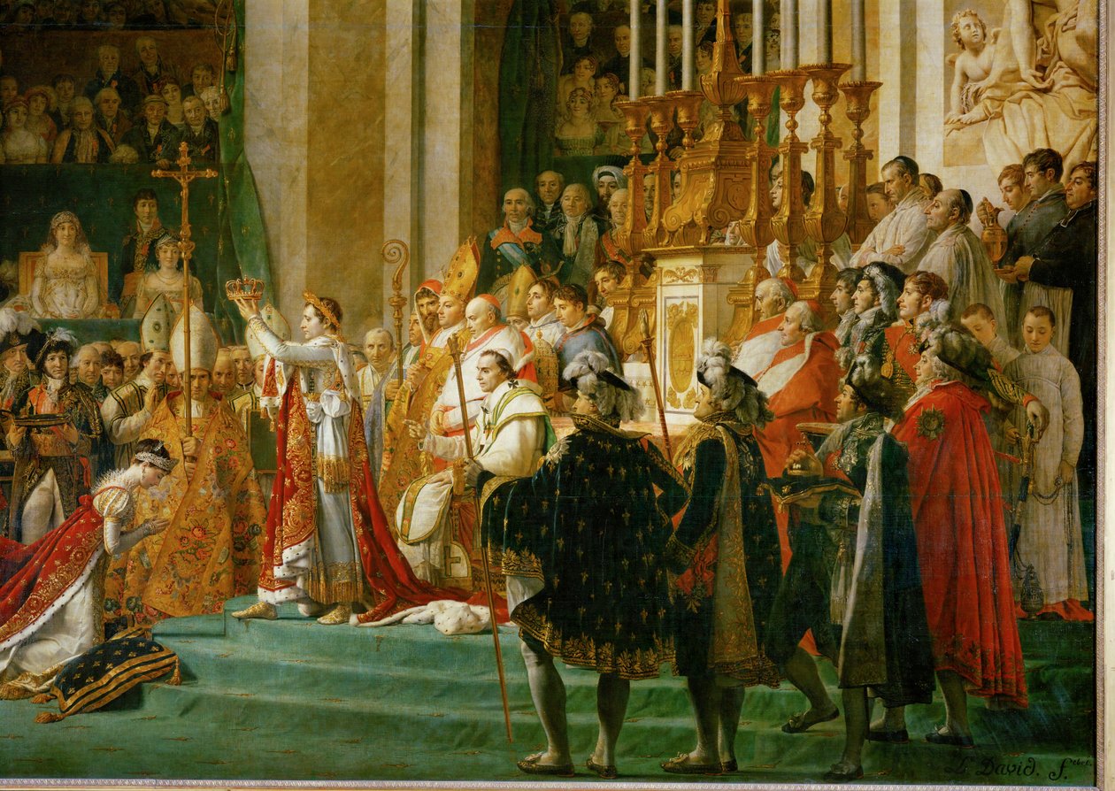 De kroning van Napoleon in de Notre-Dame ... door Jacques Louis David