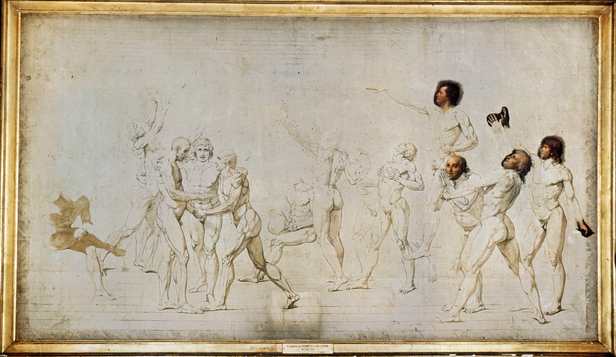 Schets voor de Eed van het Jeu de Paume ... door Jacques Louis David