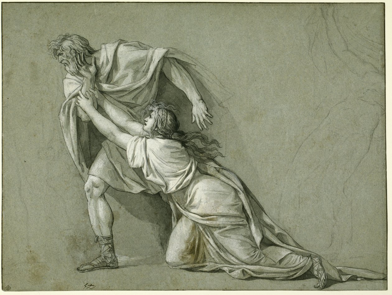 Het Vertrek van Marcus Attilius Regulus naar Carthago, 1785-86 door Jacques Louis David