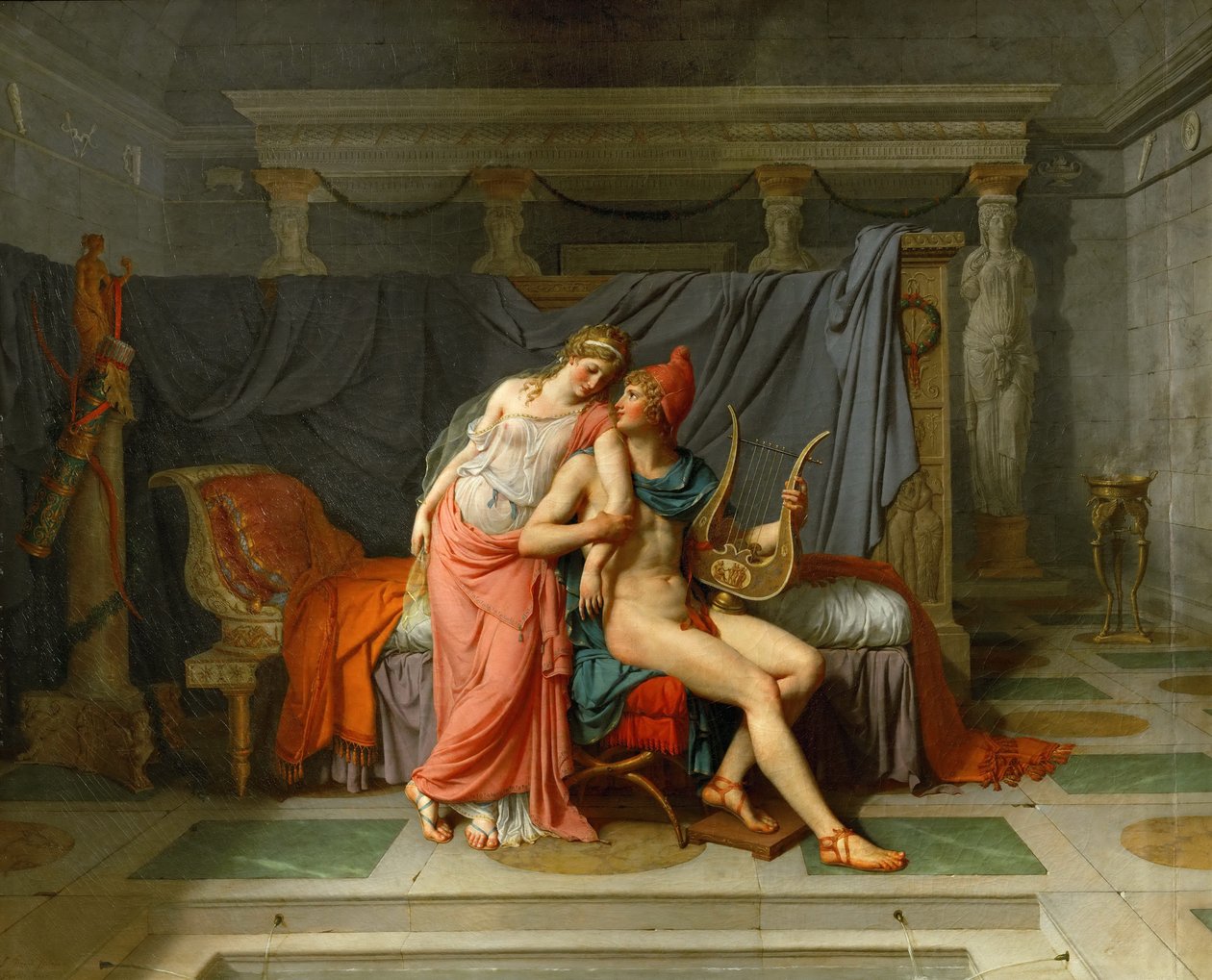 De Liefdes van Helena en Paris door Jacques Louis David