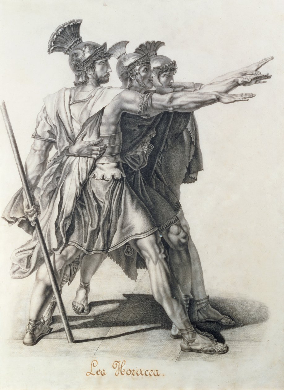 De eed van de Horatii (detail) door Jacques Louis David