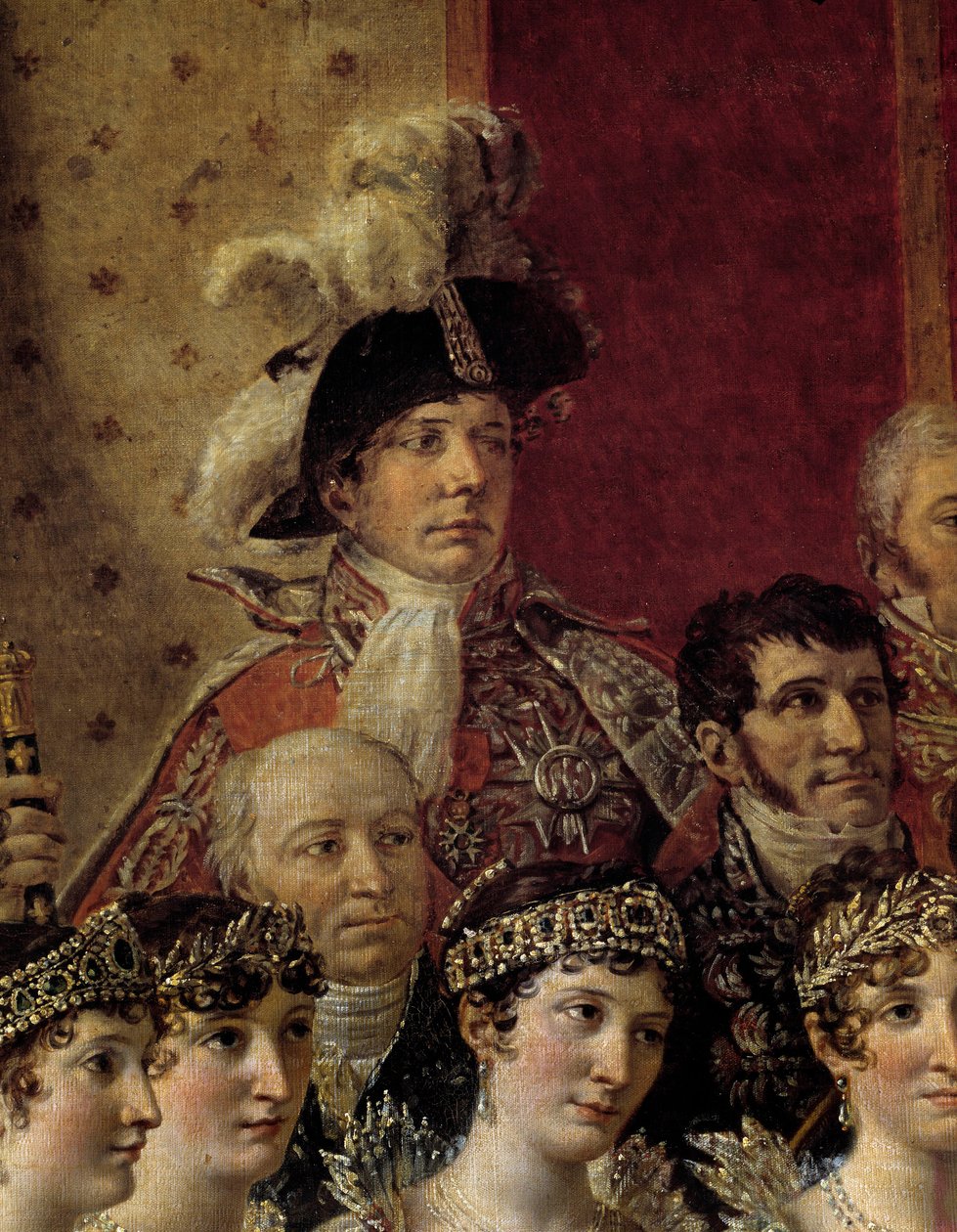 Het Ritueel van Napoleon. Detail met Pauline Bonaparte (Prinses Borghese) door Jacques Louis David