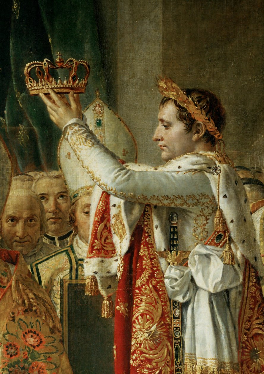 De kroning van Napoleon I door paus Pius VII in de kathedraal Notre-Dame de Paris ... door Jacques Louis David