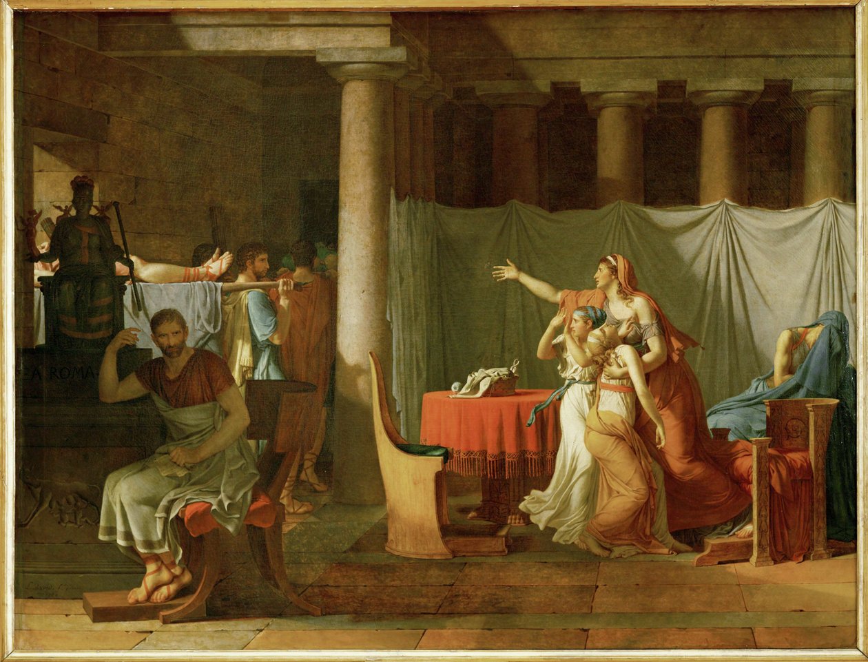 De lictors brengen Brutus de lichamen van zijn dode zonen ... door Jacques Louis David