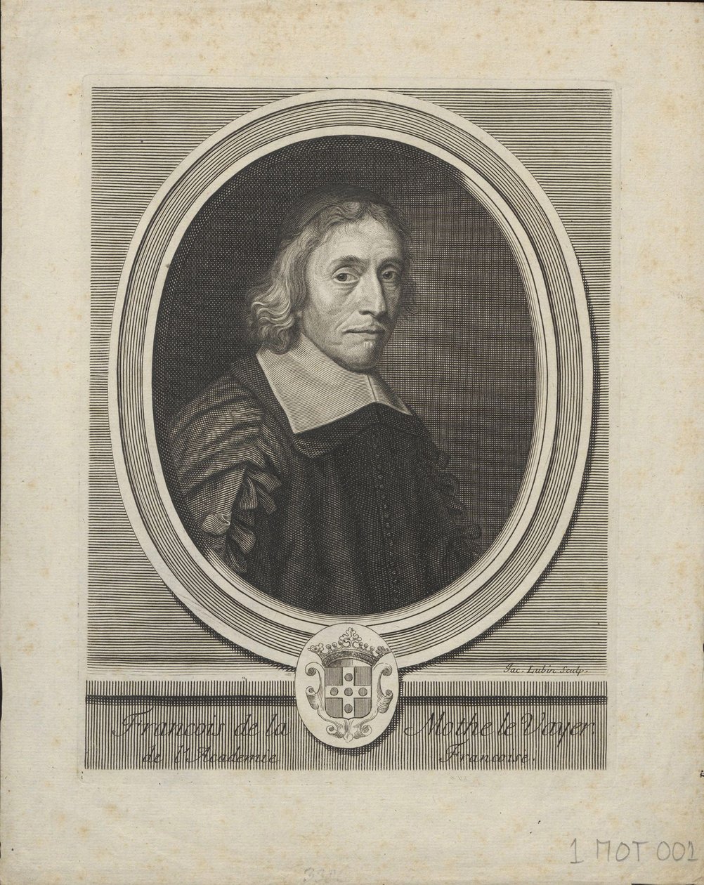 Portret van François de La Mothe le Vayer door Jacques Lubin