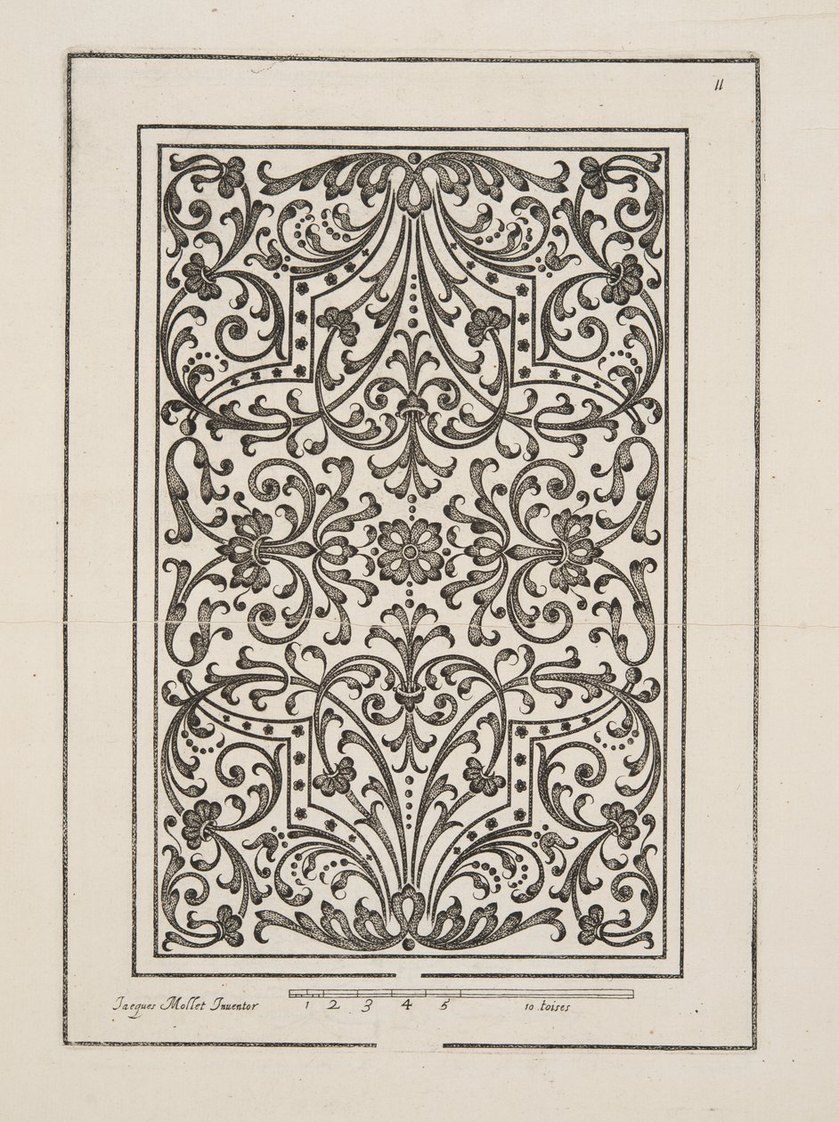 Ontwerp voor Parterre, uit Theatre des Plans et Jardinages, pub.1652 door Jacques Mollet