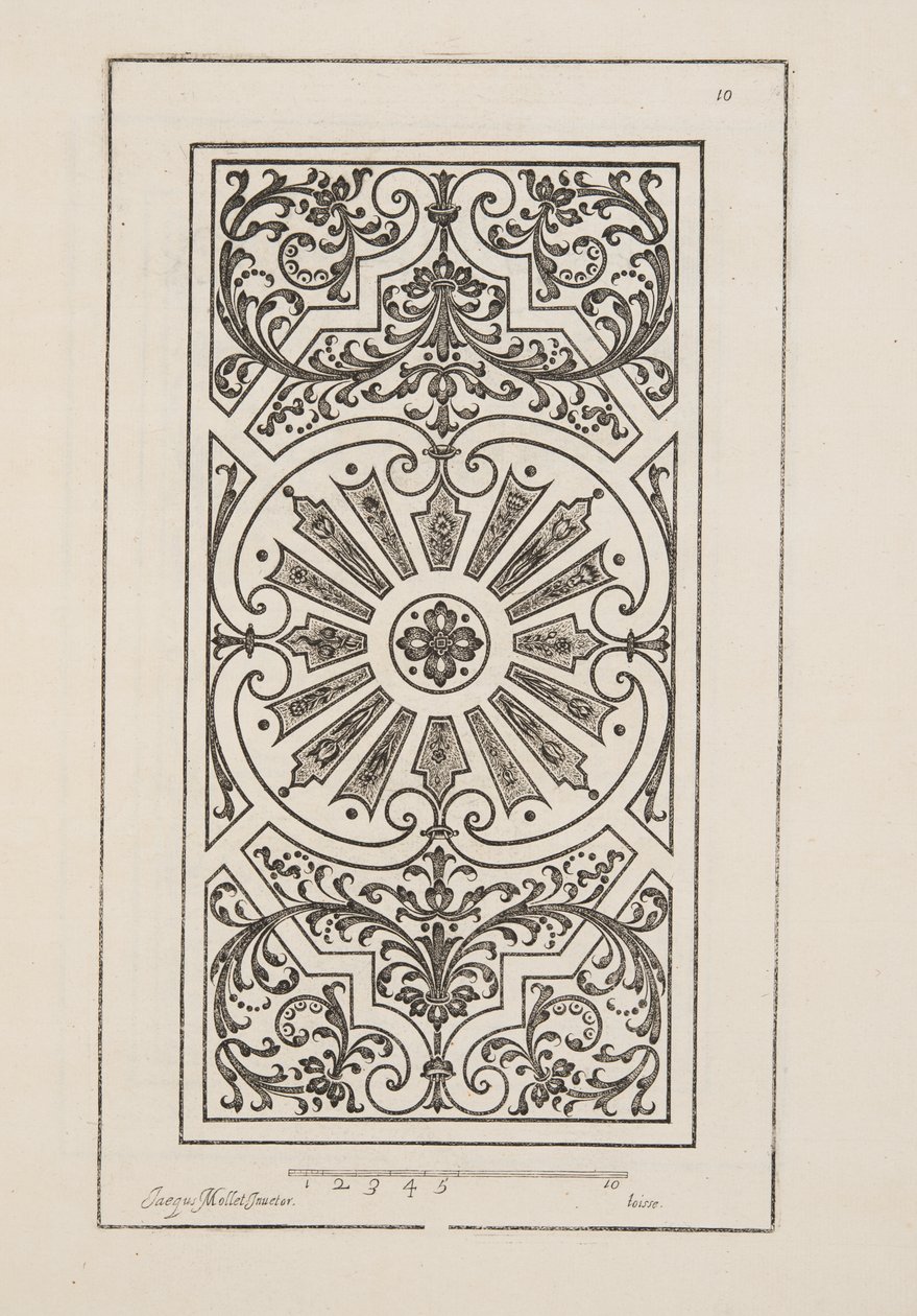 Ontwerp voor Parterre, uit Theatre des Plans et Jardinages, pub.1652 door Jacques Mollet