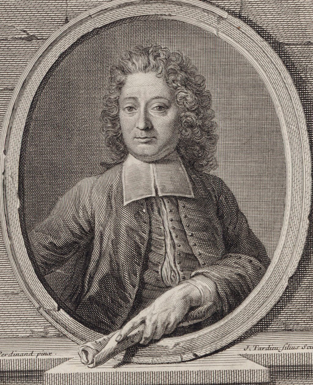 Portret van de componist Jean-François Lallouette 1651-1728 door Jacques Nicolas Tardieu