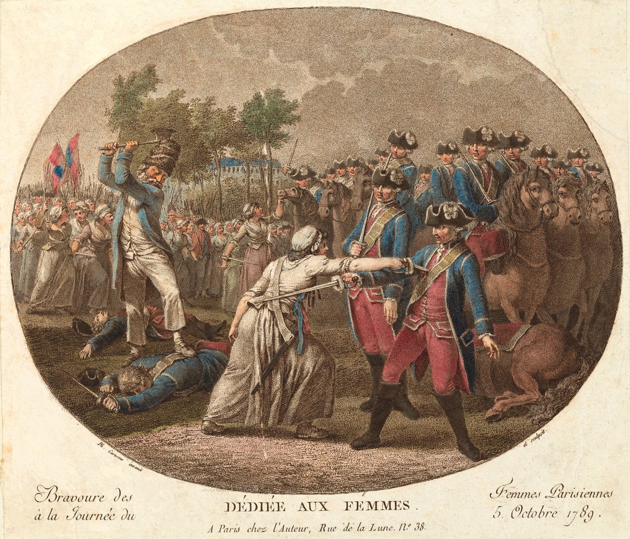 Dapperheid van Parijse vrouwen op 5 oktober 1789: opgedragen aan vrouwen door Jacques Philippe Caresme