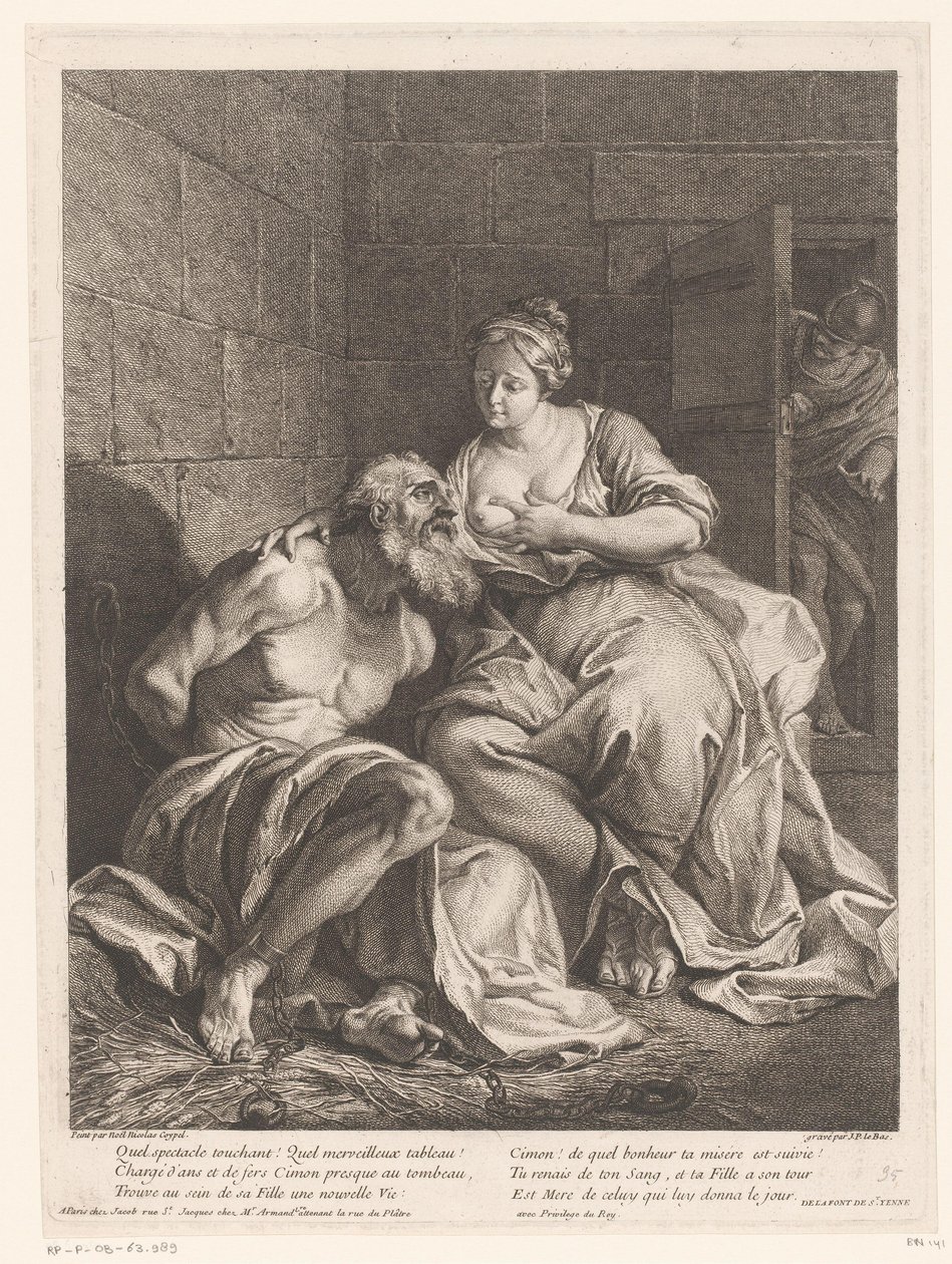 Cimon door Pero gevoed (Caritas Romana) door Jacques Philippe Le Bas