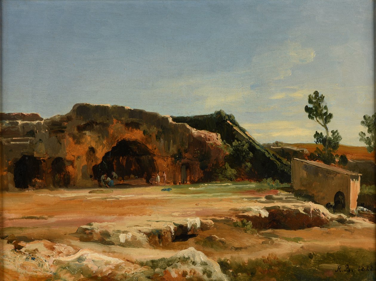 Grot van het Nymphaeum (Syracuse) door Jacques Raymond Brascassat