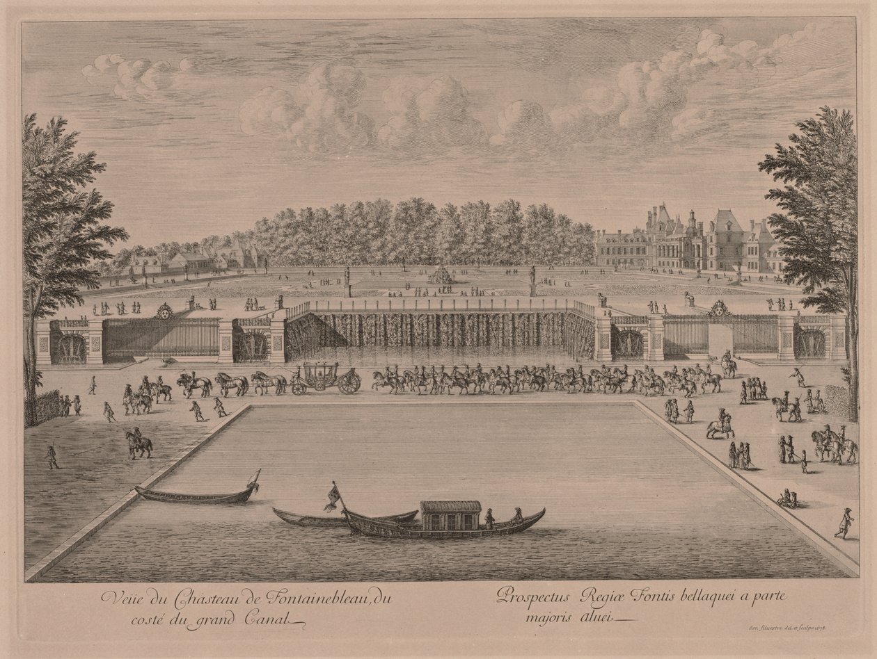 Chateau Fontainebleau vanaf het Grand Canal door Jacques Rigaud