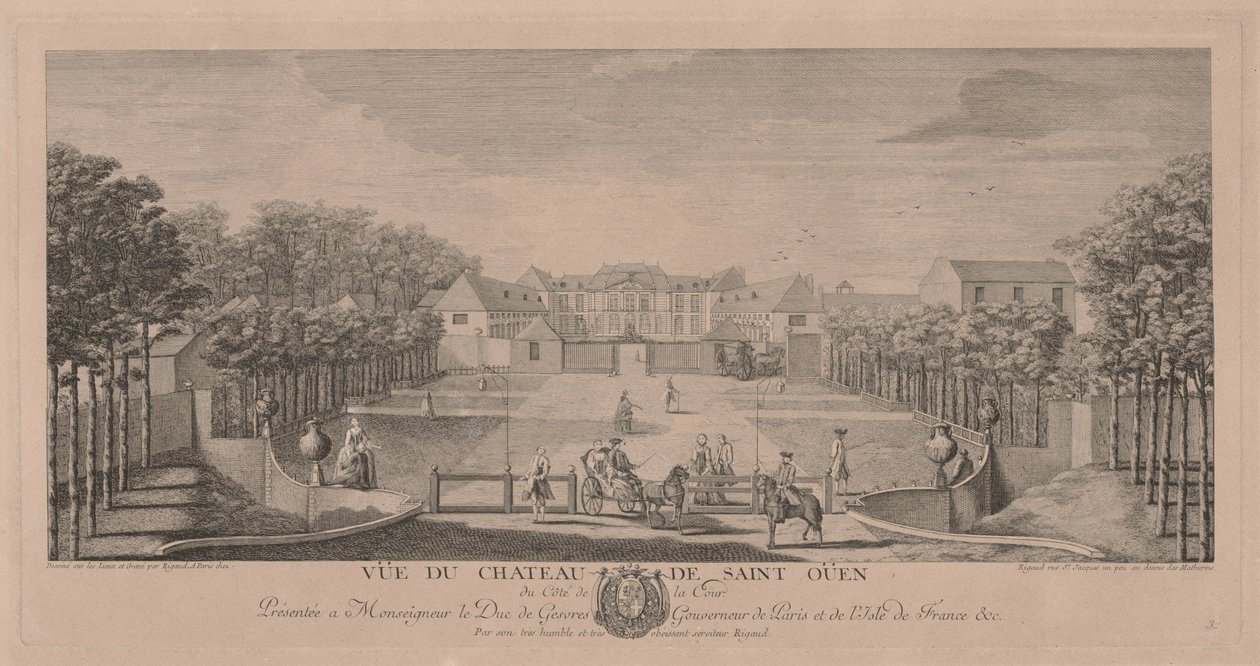 Chateau Saint Ouen vanaf de binnenplaats door Jacques Rigaud