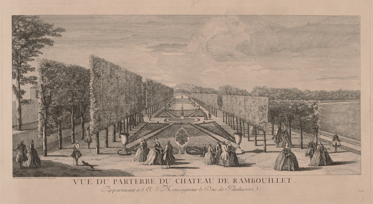Bloementuin van Chateau Rambouillet door Jacques Rigaud