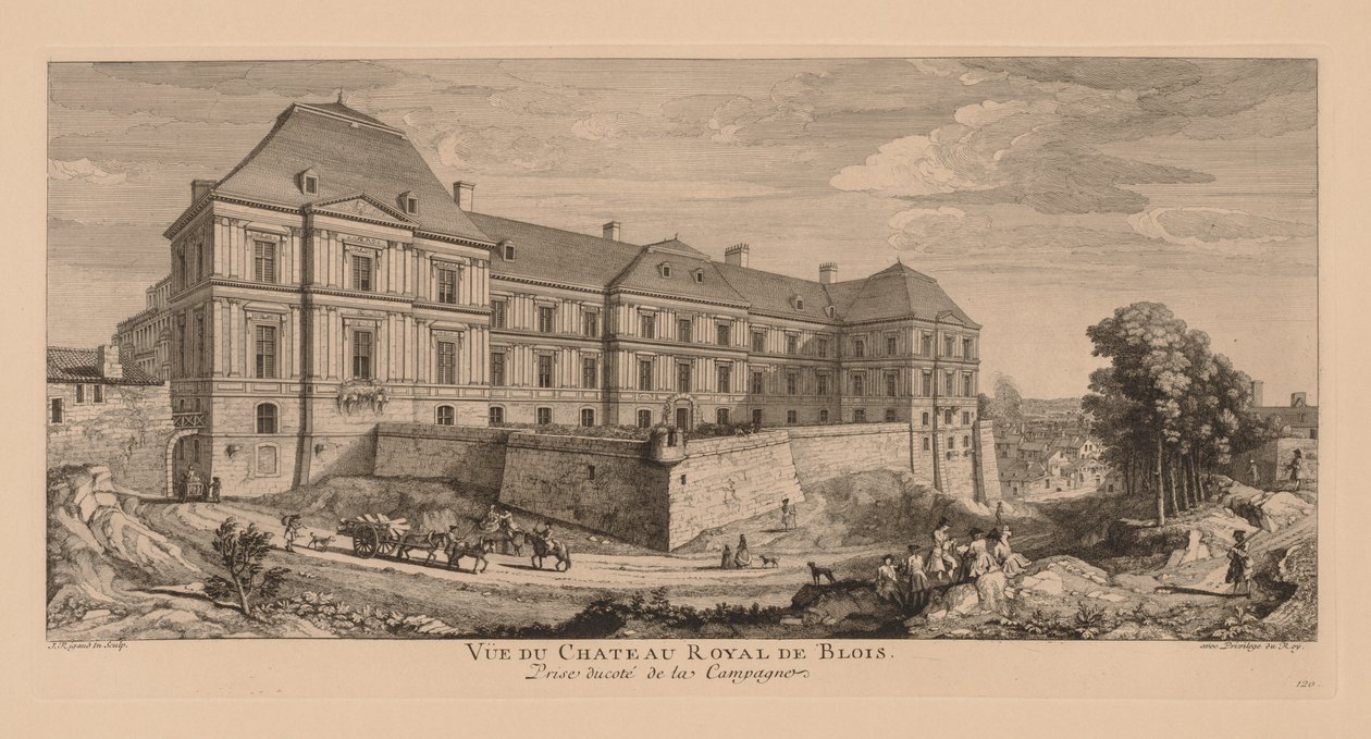 Vue du Château royal de Blois, prise du côté de la campagne door Jacques Rigaud