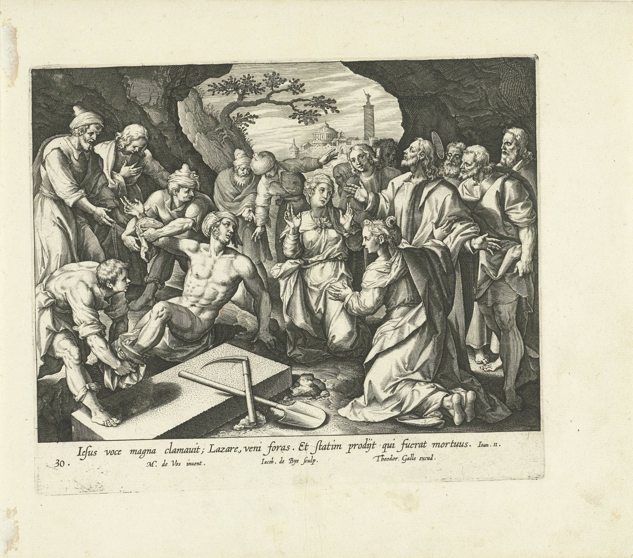 Opwekking van Lazarus door Jacques de Bie