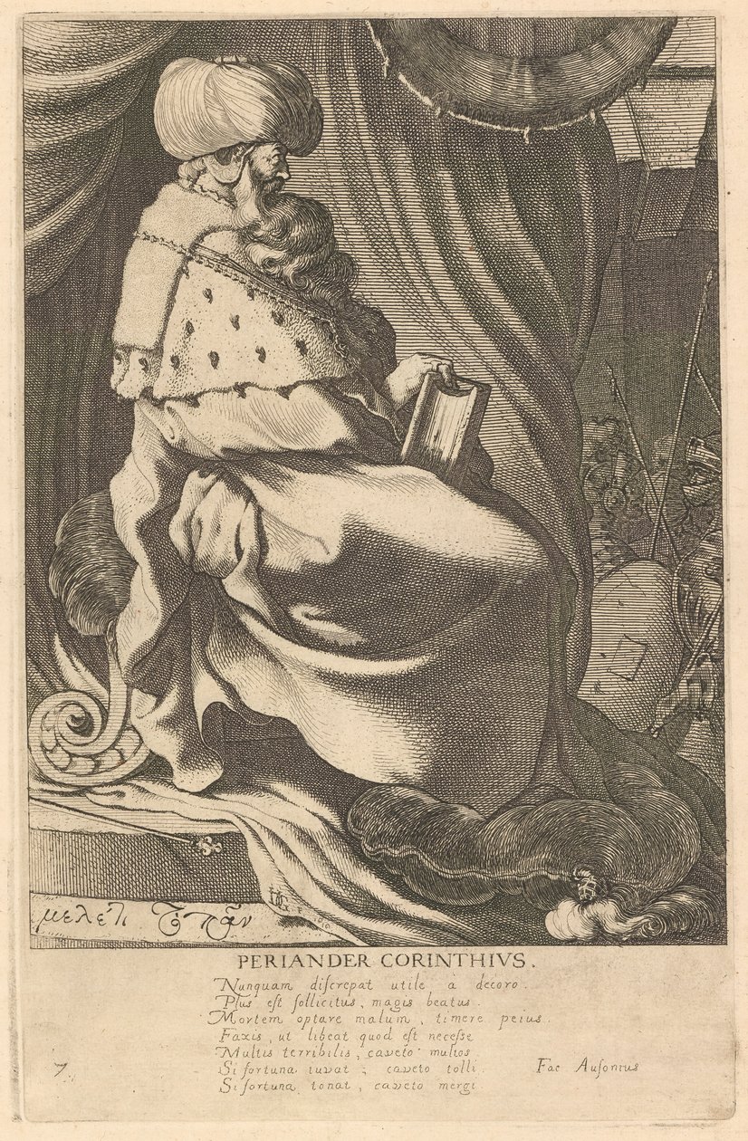 Periander Corinthius, #7 uit de serie De Zeven Wijze Mannen van Griekenland door Jacques de Gheyn III