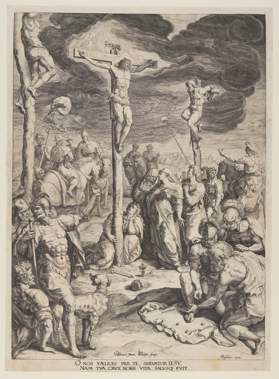 Christus aan het kruis tussen twee dieven door Jacques de Gheyn II