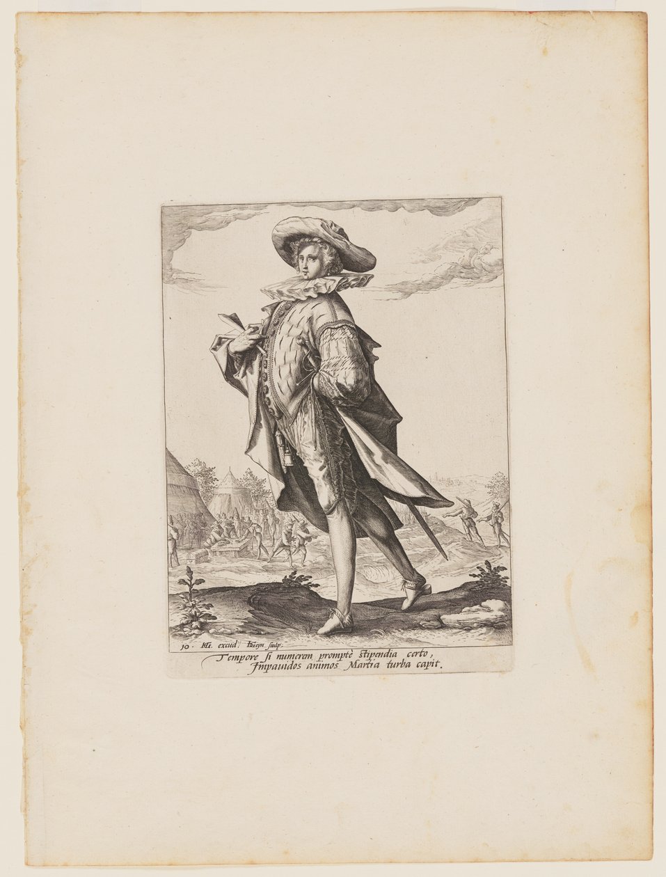Penningmeester, van officieren en soldaten van de lijfwacht van keizer Rudolph II door Jacques de Gheyn II
