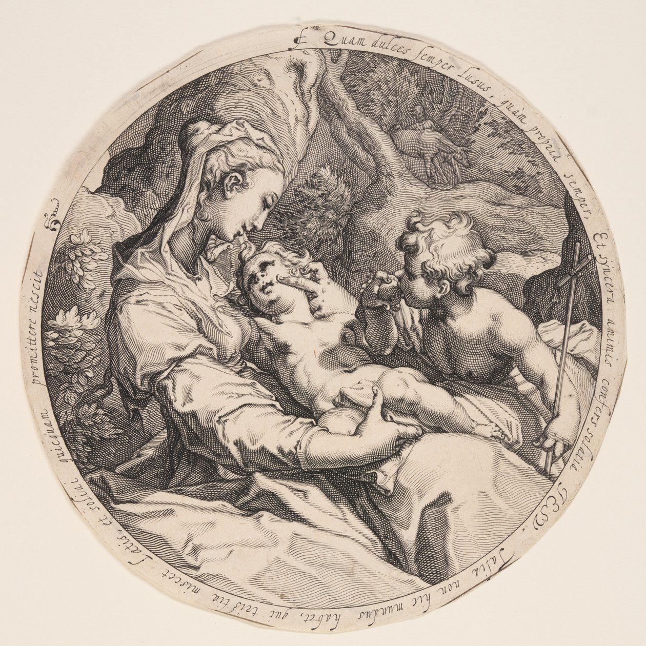 Maagd en kind met Johannes de Doper door Jacques de Gheyn II