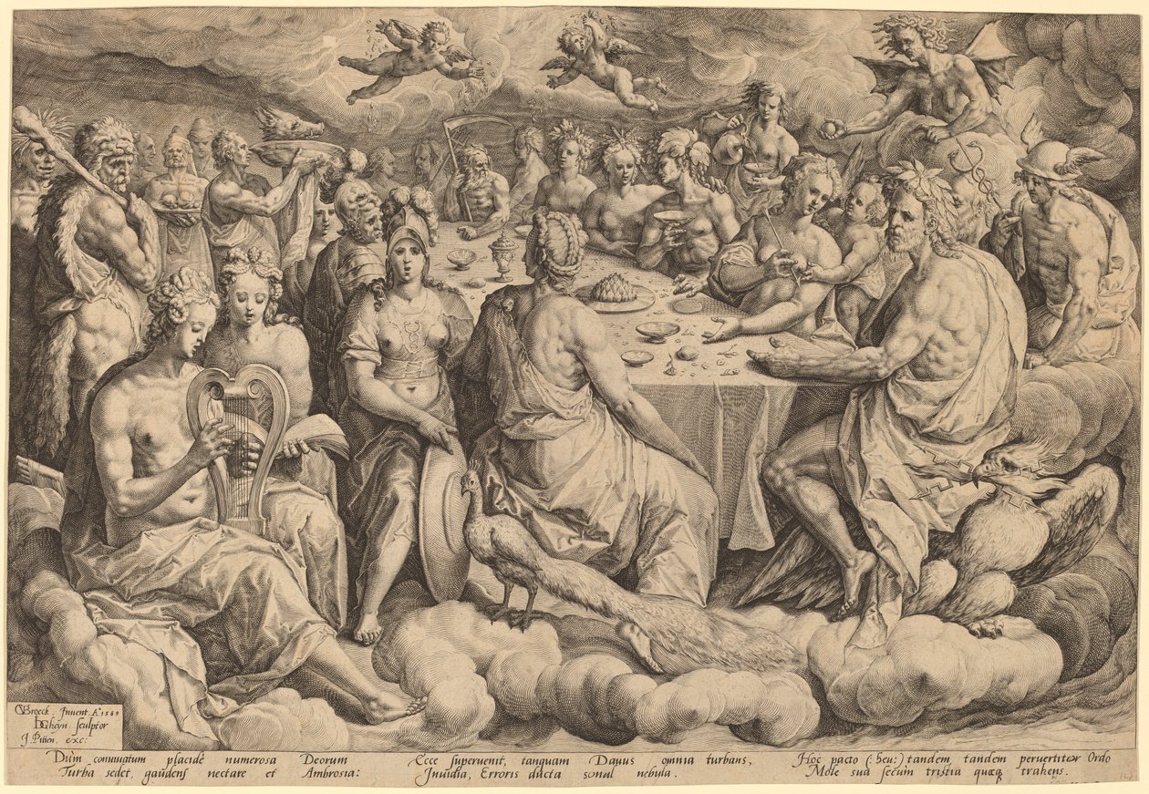 Banket van de goden op de bruiloft van Peleus en Thetis door Jacques de Gheyn II, after Crispen van den Broecke